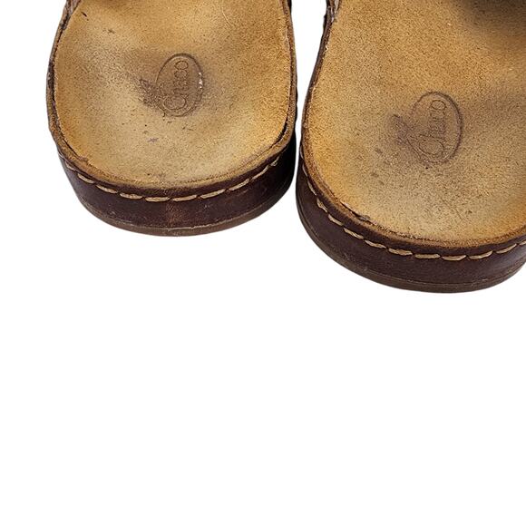 Chaco Women's Wayfarer Toffee Brown Leather Slip On Comfort Slides Size 11 - Picture 3 of 7